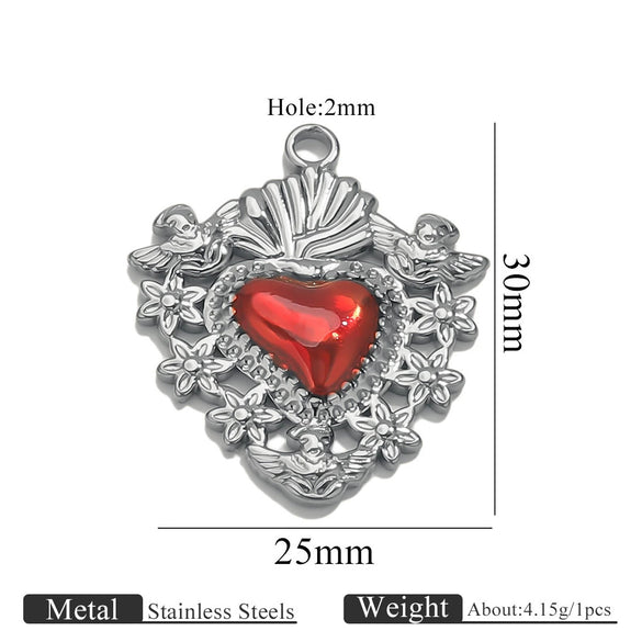 Wholesale Stainless Steel Light Luxury Heart Pendant Necklace For Women Electroplated Colorpreserving Diy