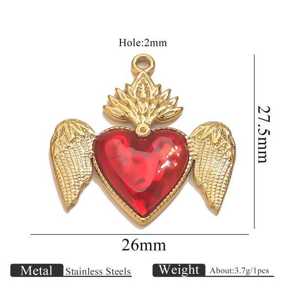 Wholesale Stainless Steel Light Luxury Heart Pendant Necklace For Women Electroplated Colorpreserving Diy