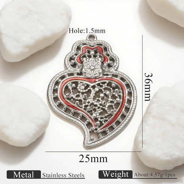 Wholesale Stainless Steel Light Luxury Heart Pendant Necklace For Women Electroplated Colorpreserving Diy