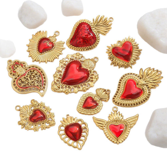 Wholesale Stainless Steel Light Luxury Heart Pendant Necklace For Women Electroplated Colorpreserving Diy