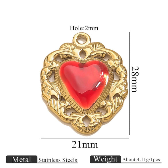 Wholesale Stainless Steel Light Luxury Heart Pendant Necklace For Women Electroplated Colorpreserving Diy