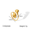 Wholesale Stainless Steel Light Luxury Love Opening Ring With Starfish And Heart Drop Shape Electroplated