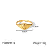 Wholesale Stainless Steel Light Luxury Love Opening Ring With Starfish And Heart Drop Shape Electroplated