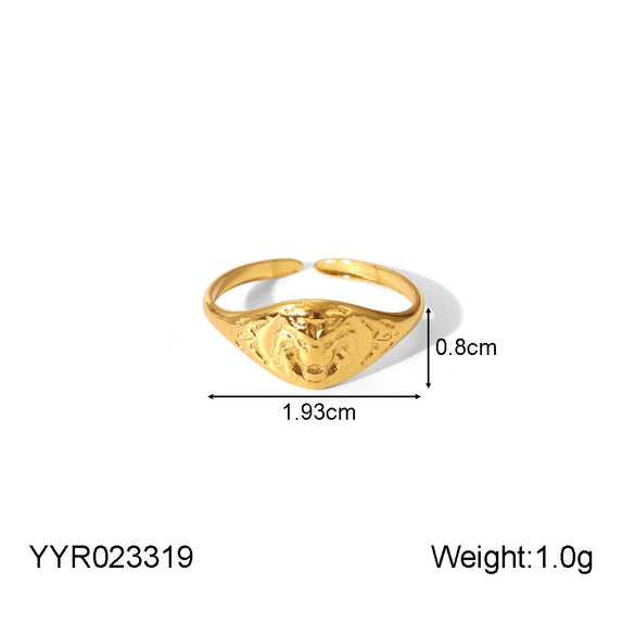 Wholesale Stainless Steel Light Luxury Love Opening Ring With Starfish And Heart Drop Shape Electroplated