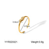Wholesale Stainless Steel Light Luxury Love Opening Ring With Starfish And Heart Drop Shape Electroplated