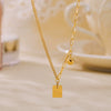Wholesale Stainless Steel Light Luxury Style Geometric Letter Necklace With Electroplating