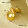 Wholesale Stainless Steel Light Luxury Style Irregular Geometric Opening Electroplated Nonfading Women's Ring