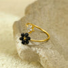 Wholesale Stainless Steel Light Luxury Women's Ring With Natural Stone Flower Zircon Design And Electroplating