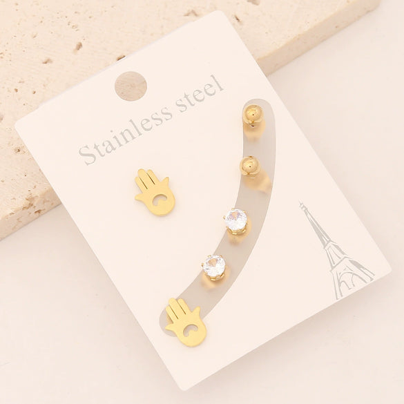 Wholesale Stainless Steel Lightning Star Earrings With Electroplating For Women Personality Cross And Butterfly Designs