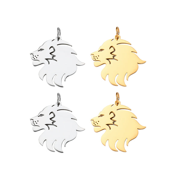 Wholesale Stainless Steel Lion Key Chain Jewelry Pendant With Electroplating