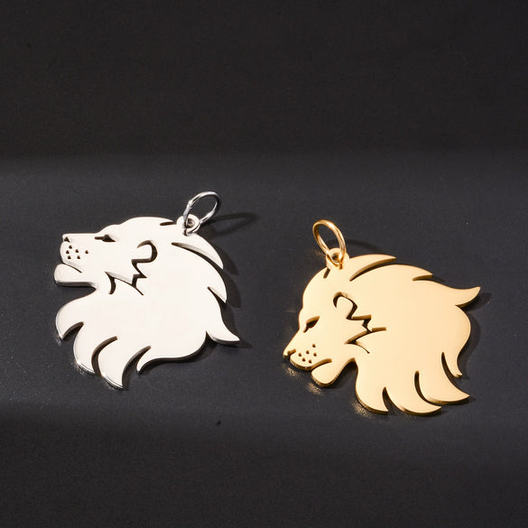 Wholesale Stainless Steel Lion Key Chain Jewelry Pendant With Electroplating