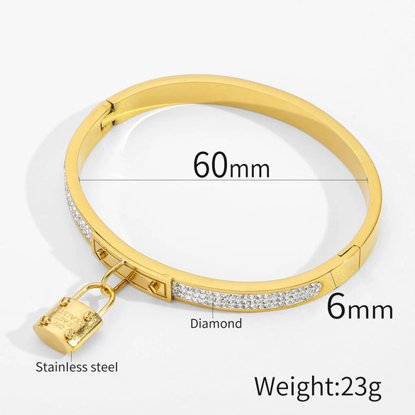 Wholesale Stainless Steel Lock Bag Bracelet With Rose Gold Electroplating For Female Light Luxury Style