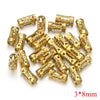 Wholesale Stainless Steel Long Tube Hollow Beaded Spacer Loose Beads For Diy Jewelry 18K Gold Vacuum Plated Electroplated Fashion Style
