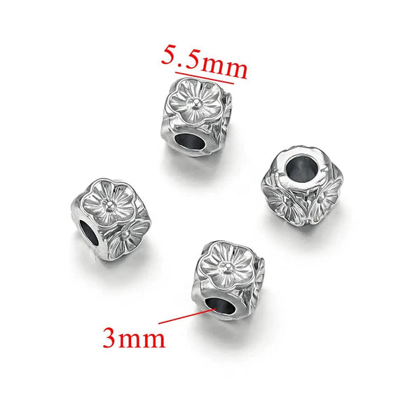 Wholesale Stainless Steel Love Beaded Bracelet With Bow And Skull Beads Electroplated Jewelry Accessories