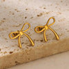 Wholesale Stainless Steel Love Bow Earrings With Star And U Shape Electroplated For Women