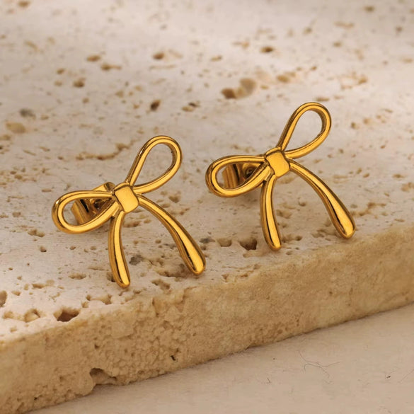 Wholesale Stainless Steel Love Bow Earrings With Star And U Shape Electroplated For Women