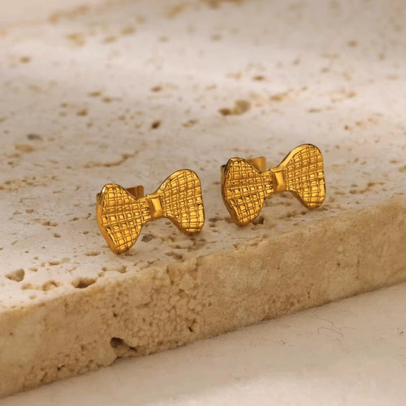 Wholesale Stainless Steel Love Bow Earrings With Star And U Shape Electroplated For Women