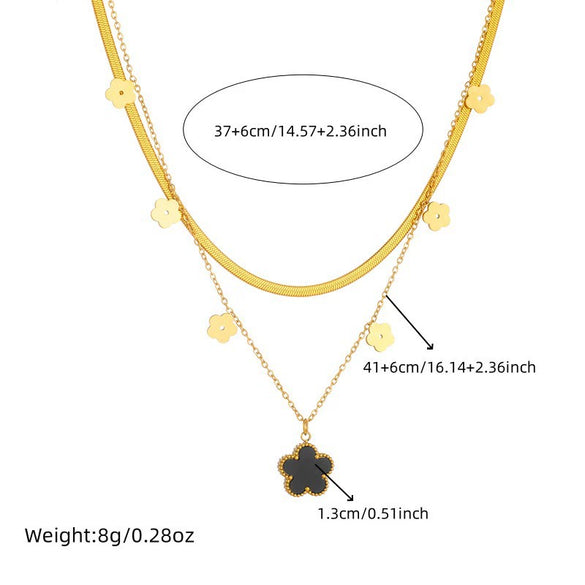 Wholesale Stainless Steel Love Butterfly Flower Pendant Necklace With Heart Shape Pattern Electroplated For Women