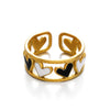 Wholesale Stainless Steel Love Drop Oil Opening Ring For Women With Heart Shape And Electroplating Design