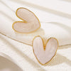 Wholesale Stainless Steel Love Earrings With Dripping Oil Design And Peach Heart Shape For Women