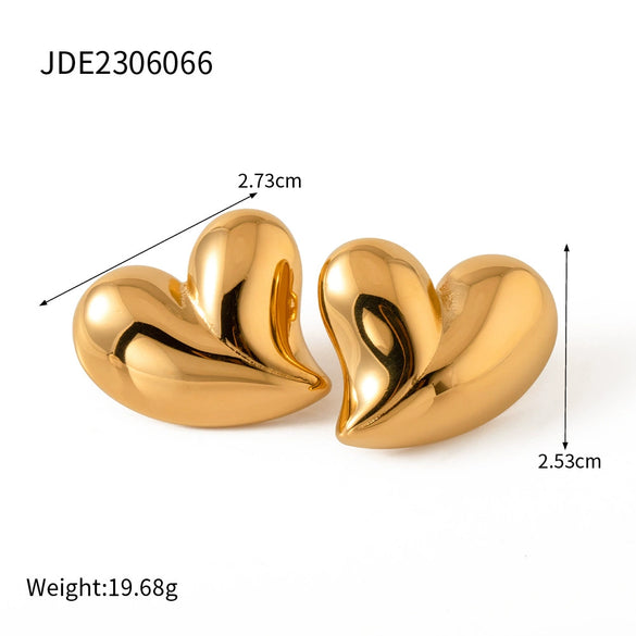Wholesale Stainless Steel Love Earrings With Geometric Pattern And Electroplating Treatment For Women