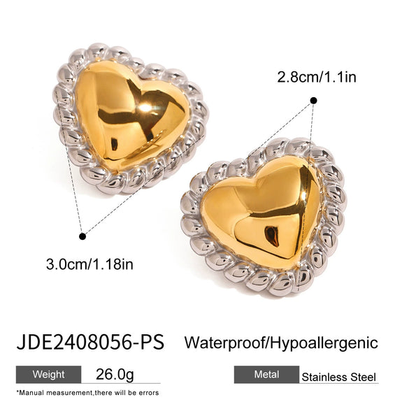 Wholesale Stainless Steel Love Earrings With Geometric Pattern And Electroplating Treatment For Women