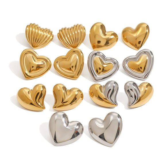 Wholesale Stainless Steel Love Earrings With Geometric Pattern And Electroplating Treatment For Women