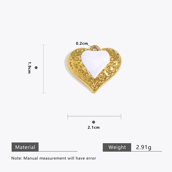 Wholesale Stainless Steel Love Heartshaped Oil Drop Enamel Handmade Pendant Jewelry Accessories