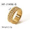 Wholesale Stainless Steel Love Inlaid Zircon Croissant Five Pointed Star Couple Ring With 18K Vacuum Plating In Furnace