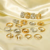 Wholesale Stainless Steel Love Inlaid Zircon Croissant Five Pointed Star Couple Ring With 18K Vacuum Plating In Furnace