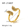 Wholesale Stainless Steel Love Inlaid Zircon Croissant Five Pointed Star Couple Ring With 18K Vacuum Plating In Furnace