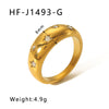 Wholesale Stainless Steel Love Inlaid Zircon Croissant Five Pointed Star Couple Ring With 18K Vacuum Plating In Furnace