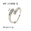 Wholesale Stainless Steel Love Inlaid Zircon Croissant Five Pointed Star Couple Ring With 18K Vacuum Plating In Furnace