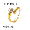 Wholesale Stainless Steel Love Inlaid Zircon Croissant Five Pointed Star Couple Ring With 18K Vacuum Plating In Furnace