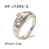 Wholesale Stainless Steel Love Inlaid Zircon Croissant Five Pointed Star Couple Ring With 18K Vacuum Plating In Furnace