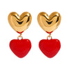 Wholesale Stainless Steel Love Oil Drop Earrings With Niche Design And Electroplating Process For Women