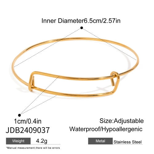 Wholesale Stainless Steel Love Opening Bracelet With Electroplating Treatment