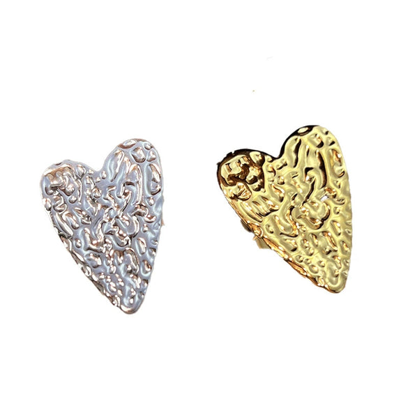 Wholesale Stainless Steel Love Opening Ring With Heart Pattern Retro Style Electroplated