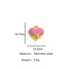 Wholesale Stainless Steel Love Peach Heart Pendant Jewelry Accessories With Oil Dropping Pattern Handmade