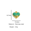 Wholesale Stainless Steel Love Peach Heart Pendant Jewelry Accessories With Oil Dropping Pattern Handmade