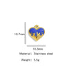 Wholesale Stainless Steel Love Peach Heart Pendant Jewelry Accessories With Oil Dropping Pattern Handmade