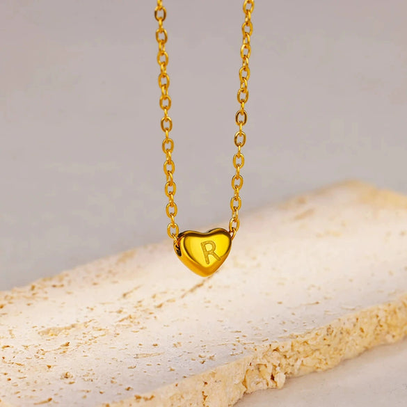 Wholesale Stainless Steel Love Piercing Design Necklace With Heart Shape And Letters Numbers Text Electroplating For Women