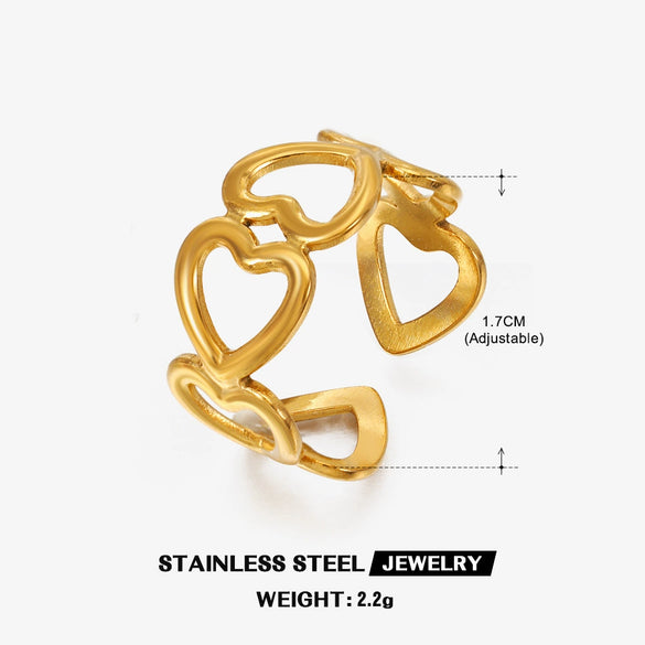 Wholesale Stainless Steel Love Ring With Heart Shape And Electroplating For Women