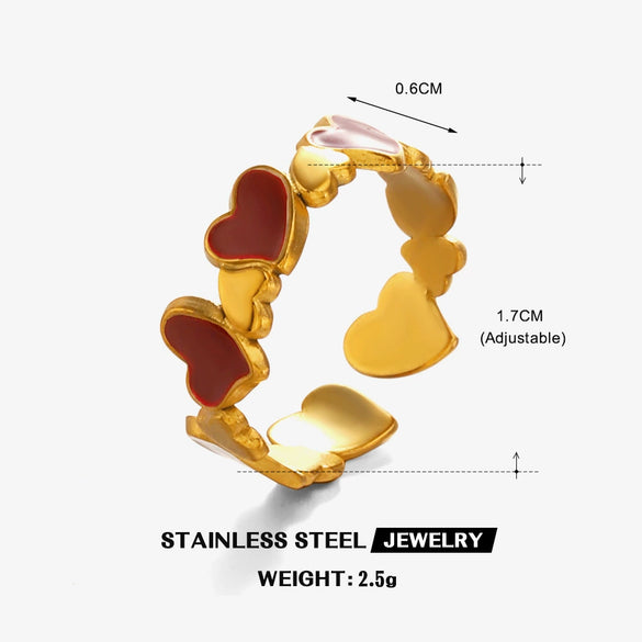 Wholesale Stainless Steel Love Ring With Retro Design 18K Gold Plated Heart Shaped For Ladies