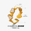 Wholesale Stainless Steel Love Ring With Retro Design 18K Gold Plated Heart Shaped For Ladies