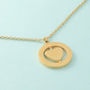 Wholesale Stainless Steel Love Rotatable Double Round Necklace Jewelry Clavicle Chain With Geometric Style