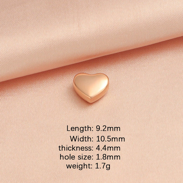 Wholesale Stainless Steel Love Shaped Beads With Small Hole Mirror Finish Polishing Jewelry Accessories Diy Handmade