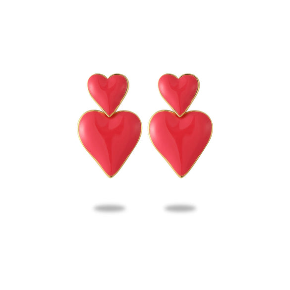 Wholesale Stainless Steel Love Shaped Electroplated Fashionable Women's Earrings