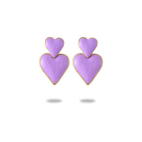 Wholesale Stainless Steel Love Shaped Electroplated Fashionable Women's Earrings