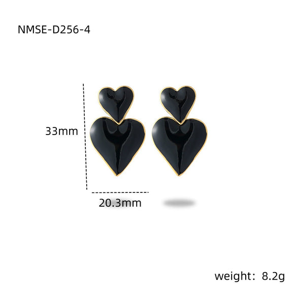 Wholesale Stainless Steel Love Shaped Electroplated Fashionable Women's Earrings